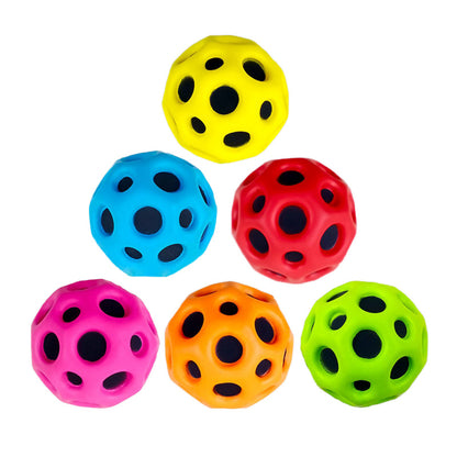 Hole Ball Soft Bouncy Ball Anti-fall Moon Shape Porous Bouncy Ball