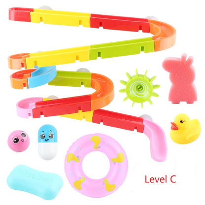 Baby water track assembling slides bathing bath toys