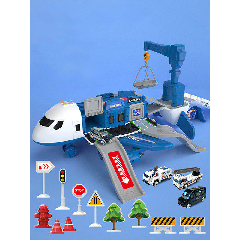 Children's Toy Track Storage Airplane With Alloy Car Ejection