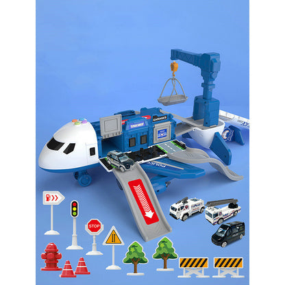 Children's Toy Track Storage Airplane With Alloy Car Ejection