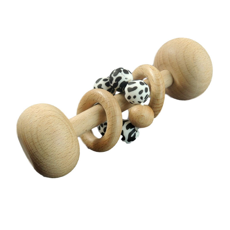 Baby Wooden Rattles, Raw Wooden Toys, Silicone Beads