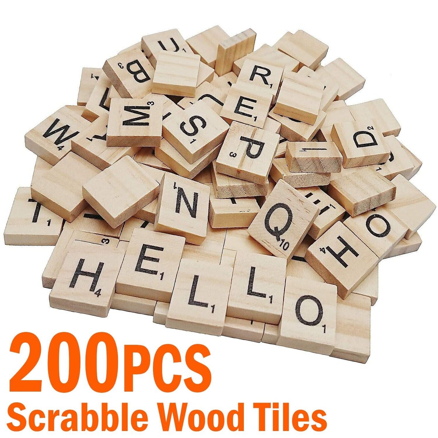 Scrabble Wood Tiles Pieces Full Sets 100 Letters Wooden Replacement Pick