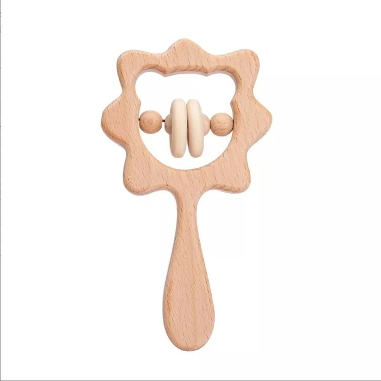 Baby Hand-held Rattle DIY Soothing Wooden Toys