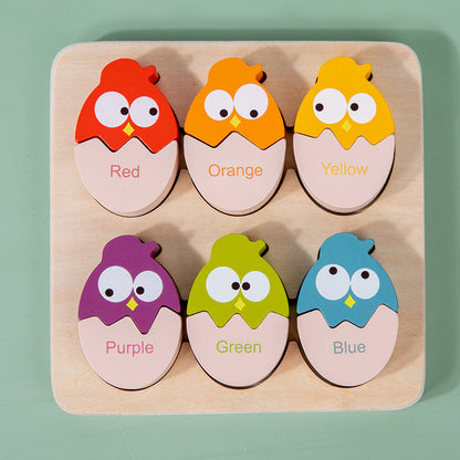 Wooden Bird Color Classification Cognitive Pairing Puzzle Toys