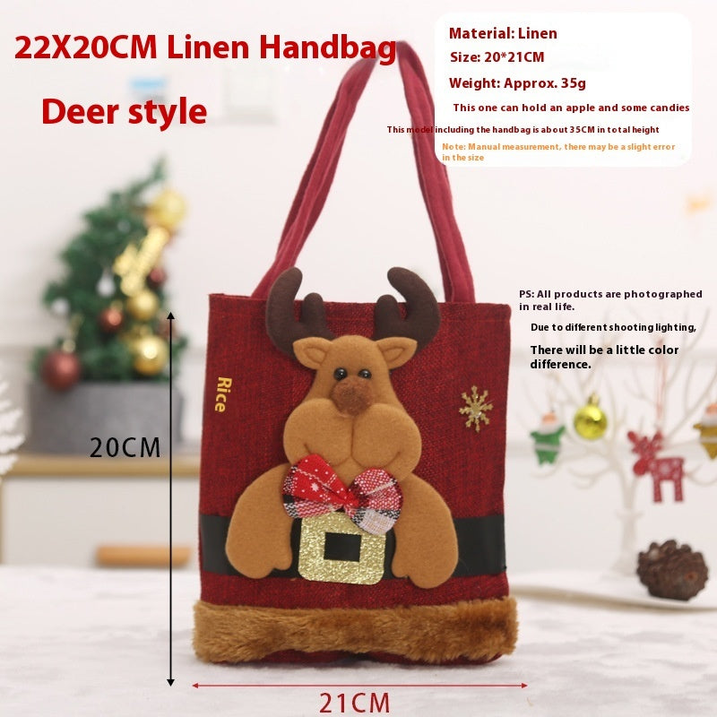 Christmas Candy Gift Tote Bag For Kids Funny Creative Santa Claus