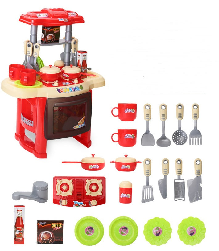 Children's educational light music cooking table play house