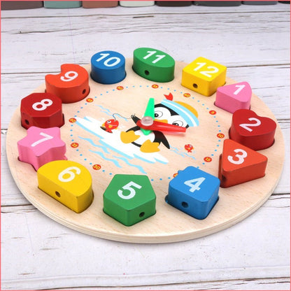 Wooden clock toy