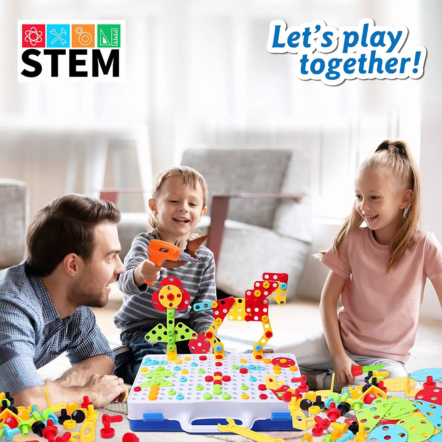 237 Pieces Creative Toy Drill Puzzle Set, STEM Learning Educational Toys