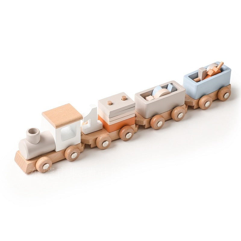 Wooden Children's Birthday Train Toy Baby Birthday Milestone Toy