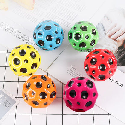 Hole Ball Soft Bouncy Ball Anti-fall Moon Shape Porous Bouncy Ball