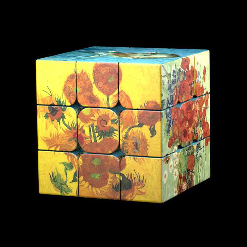 Oil Painting Third Order Rubiks Cube Childrens Educational Toys