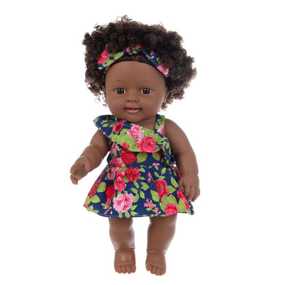 Black doll 30cm vinyl rebirth doll mother and baby toys