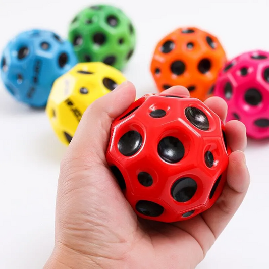 Hole Ball Soft Bouncy Ball Anti-fall Moon Shape Porous Bouncy Ball