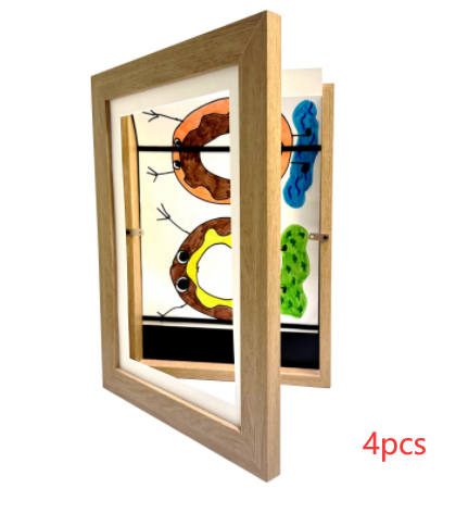 Kids Art Frame Folding Storage Children's Wooden Picture Frame