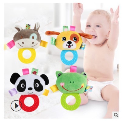 Cartoon Animal Teether Handbell Baby Grabbing Molar Doll