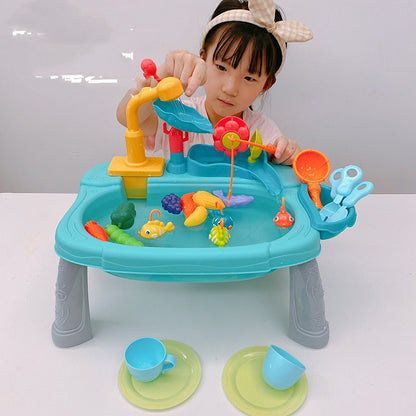 Munchkin Children's Fishing Platform Multifunctional Electric Water Cycle Float Turn And Turn Fishing Duckling Water Play Fishing Toys