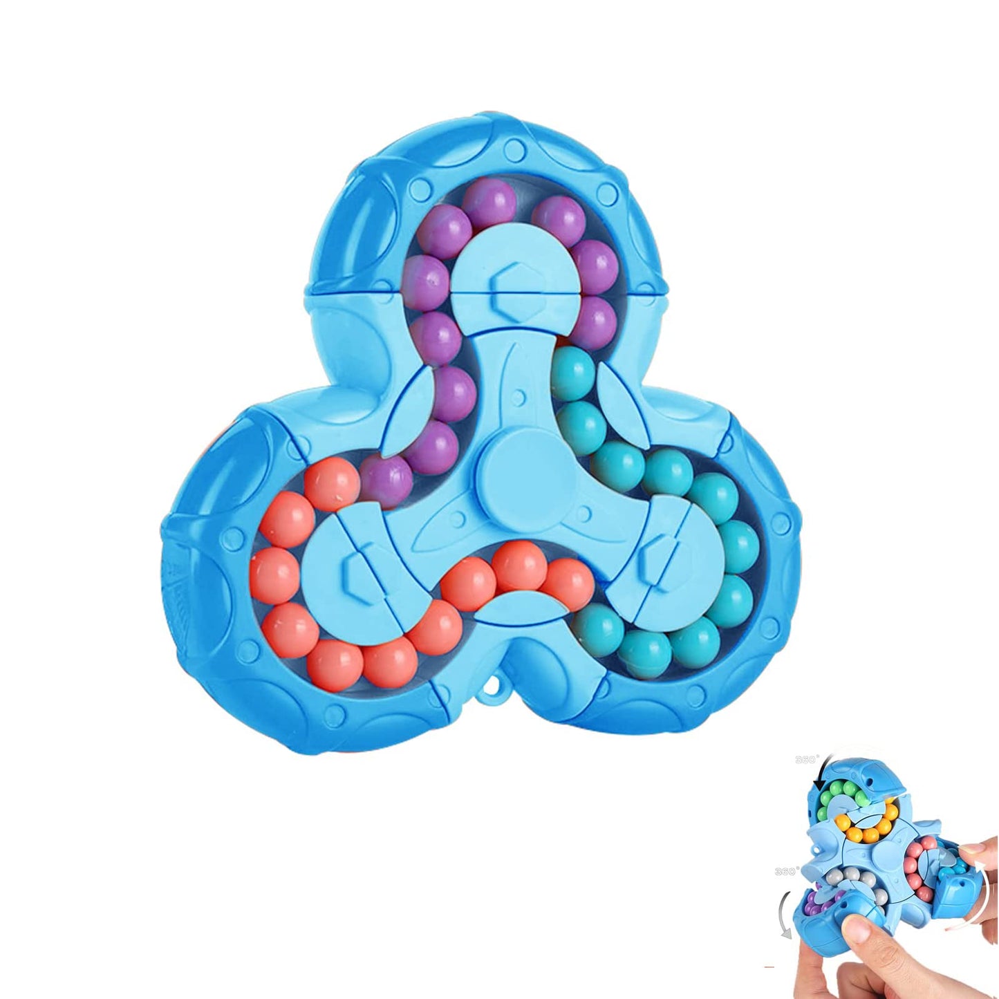 Magic Bean Puzzle Toy, Rotating Magic Bean Cube&Fidget Spinner Toys