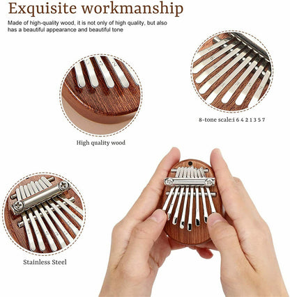 8 Keys Mini Kalimba Thumb Piano Finger Portable Wood Musical Toy