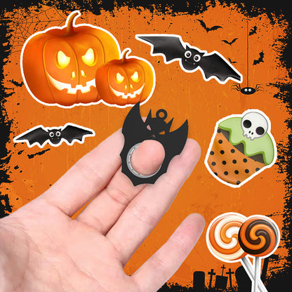 Halloween Creative Fidget Spinner Toy Bat Demon Ghost Keychain