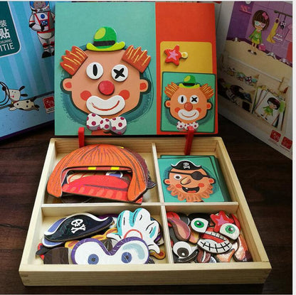 Montessori Magnetic Fun Puzzle Children's Wooden Puzzle Box