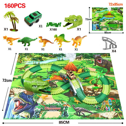 Children's Electric Assembled Track Racing Simulation Animal