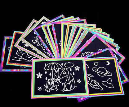 Scratch Art Paper Magic Painting Paper With Drawing Stick