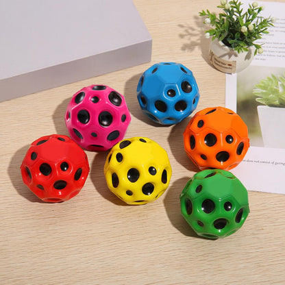 Hole Ball Soft Bouncy Ball Anti-fall Moon Shape Porous Bouncy Ball