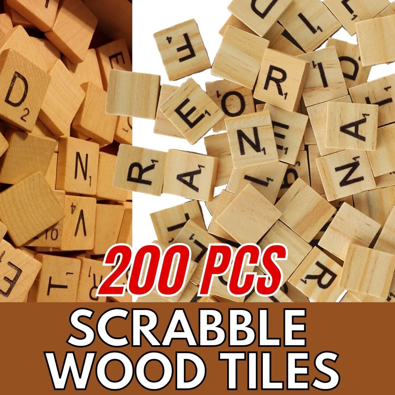 Scrabble Wood Tiles Pieces Full Sets 100 Letters Wooden Replacement Pick