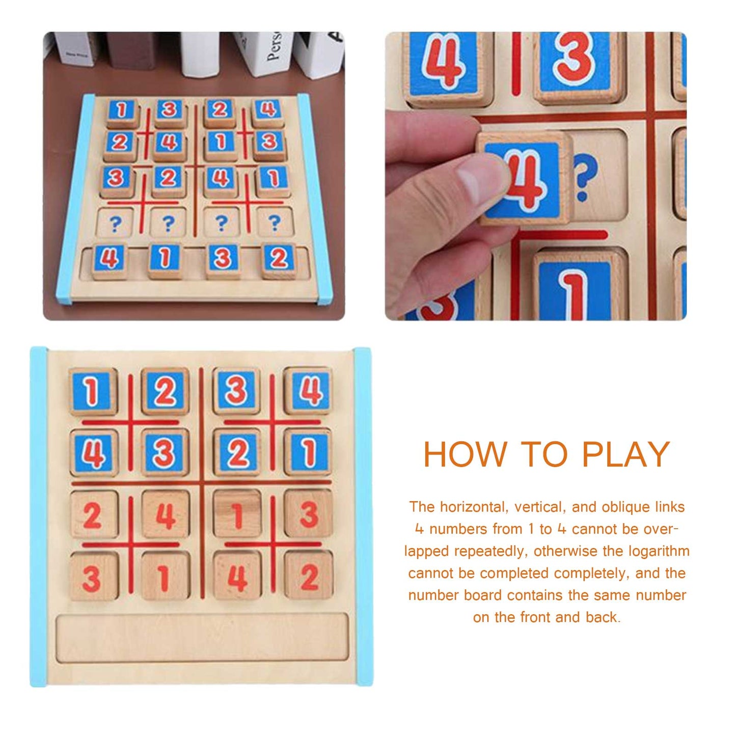 Wooden Sudoku Jiugongge Game Chess Educational Toy