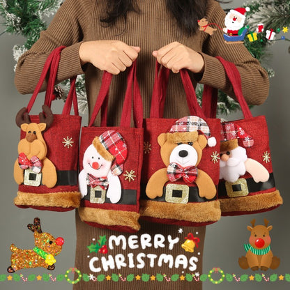 Christmas Candy Gift Tote Bag For Kids Funny Creative Santa Claus