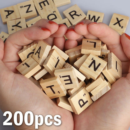 Scrabble Wood Tiles Pieces Full Sets 100 Letters Wooden Replacement Pick