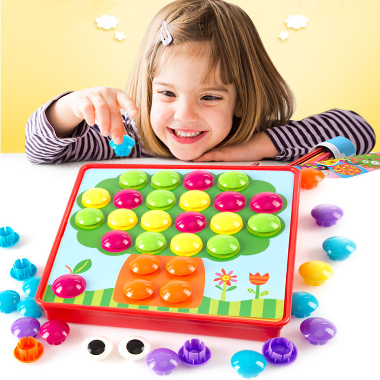 Children's button assembled educational toys