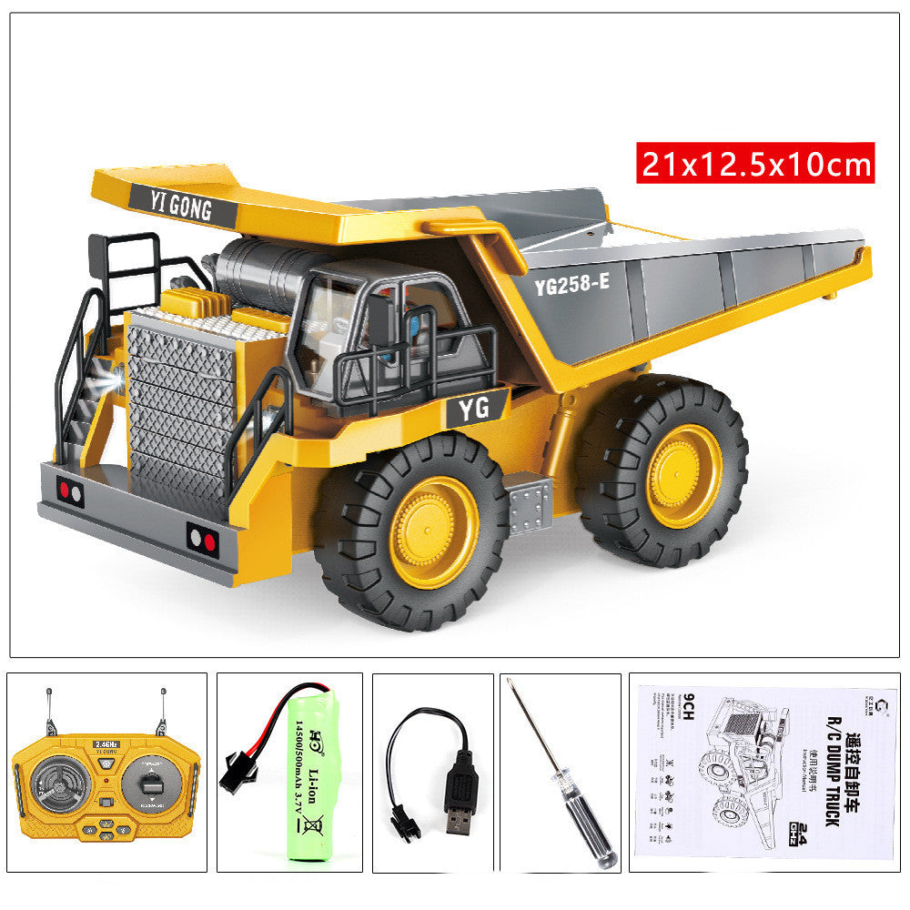 Children's Simple Alloy Charging Excavator Toy Car