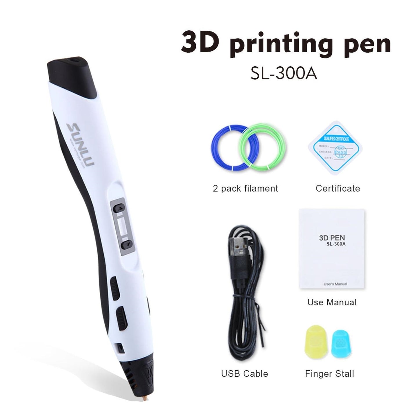 SUNLU 3D Pen SL 300A 3D Printing Pen Support Drawing Set