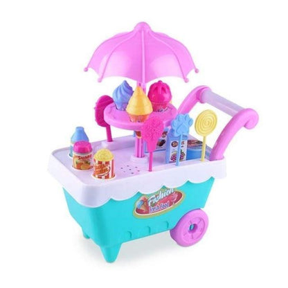 Children Role Play Toys Mini Candy Cart Detachable Ice Cream