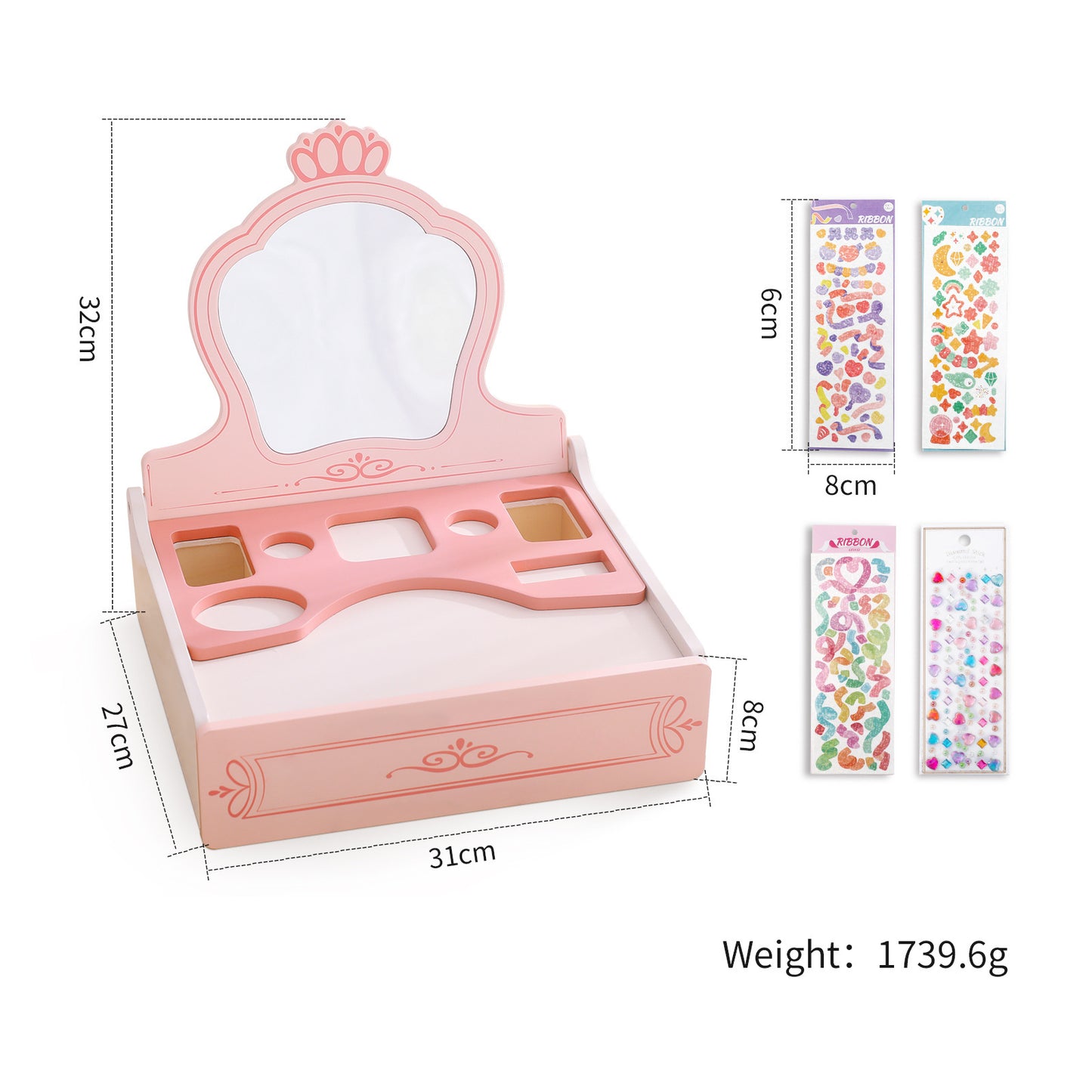 Nordic Style Girl Princess Play House Makeup Toys