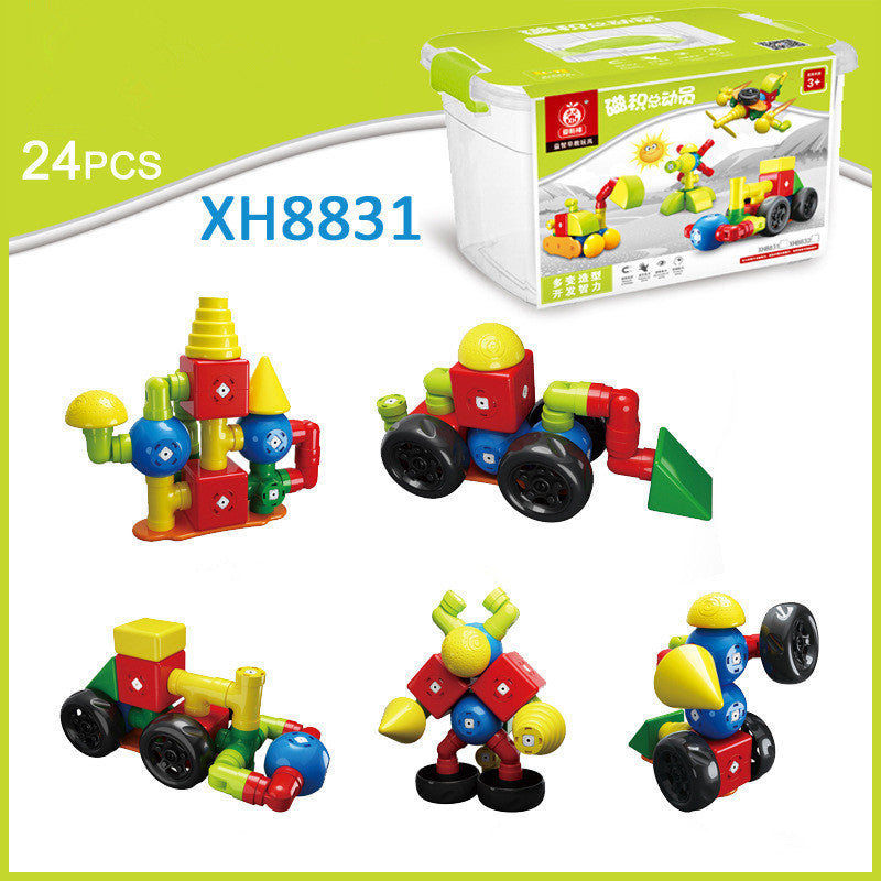 Pure Magnetic Building Blocks Assembling Toys Large Particles