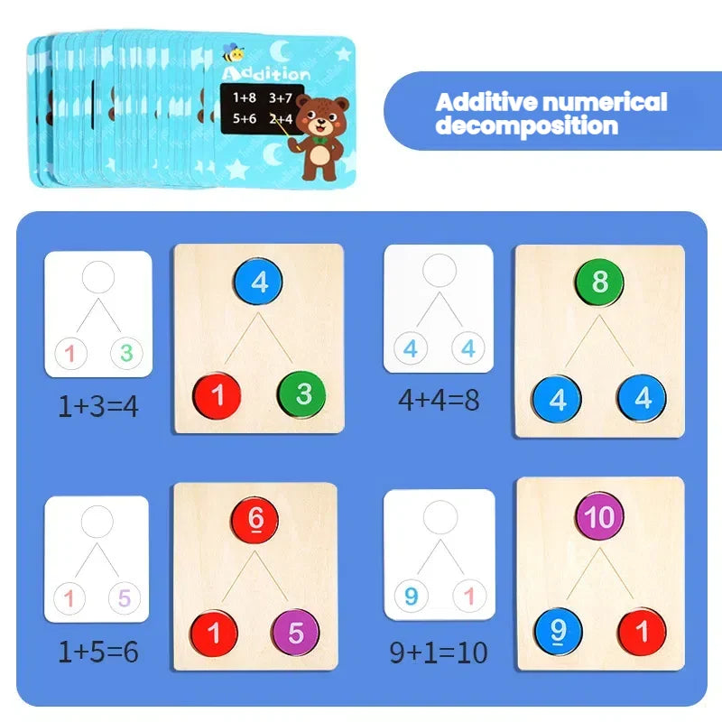 Kids Math Early Education Teaching Aids Wooden Digital Decomposition Arithmetic