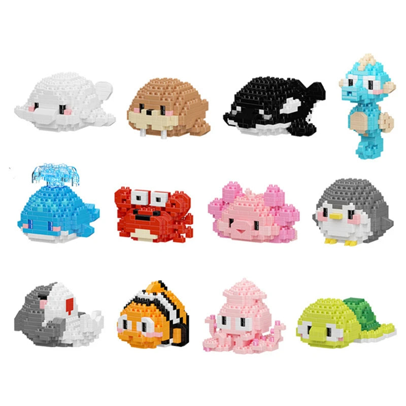 Creative Marine Life Mini Building Blocks Children's Marine Animal Model
