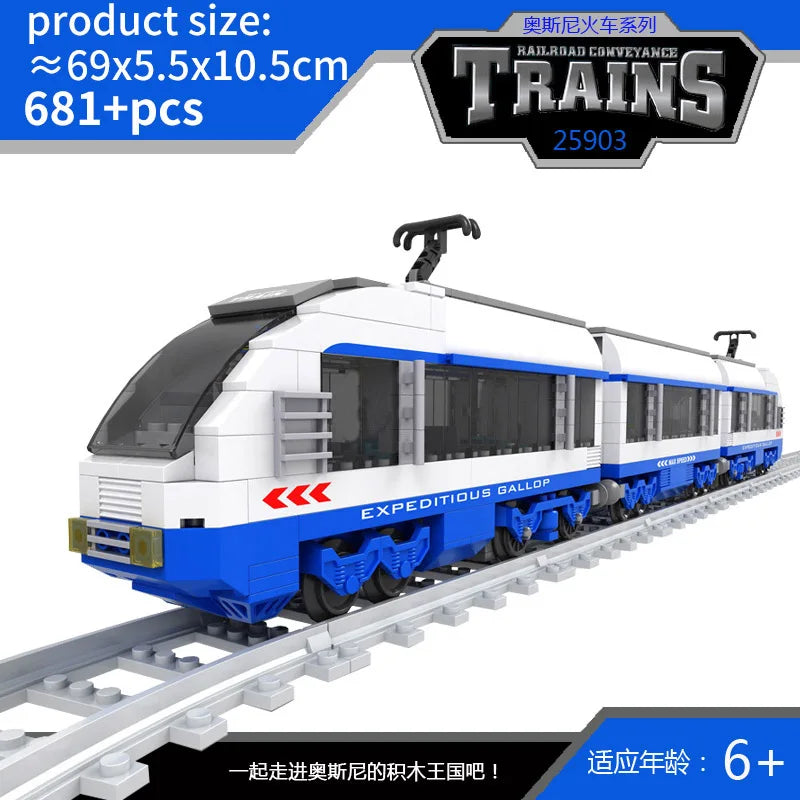 City Train Set Steam Bullet Vehicle Cargo Railway Station