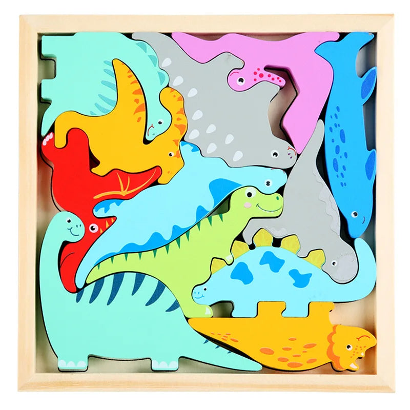 Hot New 3D Puzzle Wooden Toys Baby Learning Educational Hand Grasp Board