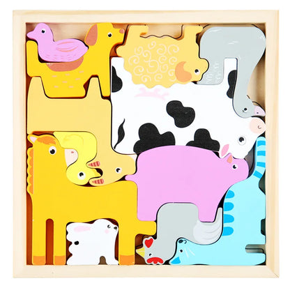 Hot New 3D Puzzle Wooden Toys Baby Learning Educational Hand Grasp Board