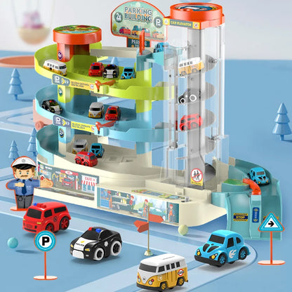 Combination Adventure Track Car Toy Link Parking Building Toys