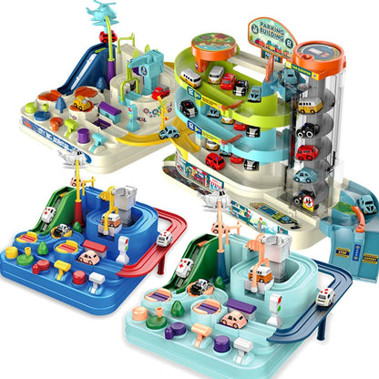 Combination Adventure Track Car Toy Link Parking Building Toys