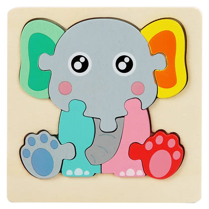 Montessori Toys 3D Puzzle Cartoon Animals Vehicle Cognitive Jigsaw Puzzle