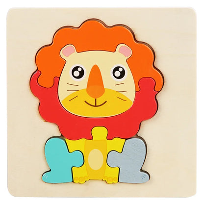 Montessori Toys 3D Puzzle Cartoon Animals Vehicle Cognitive Jigsaw Puzzle