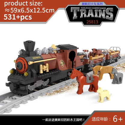 City Train Set Steam Bullet Vehicle Cargo Railway Station