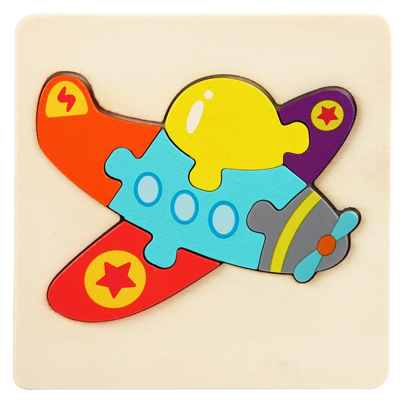 Montessori Toys 3D Puzzle Cartoon Animals Vehicle Cognitive Jigsaw Puzzle