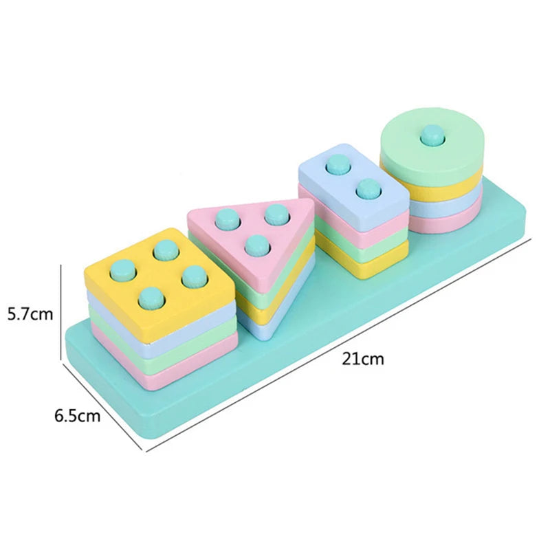 Montessori Toy Wooden Building Blocks Early Learning Educational Toys