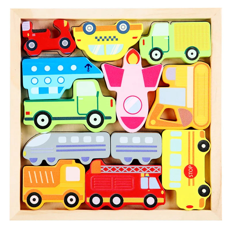 Hot New 3D Puzzle Wooden Toys Baby Learning Educational Hand Grasp Board